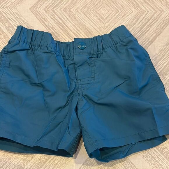 Sundek Boys (2) Elastic Waist Solid Blue and Orange Gingham Bathing Suits: 6 - Picture 7 of 8